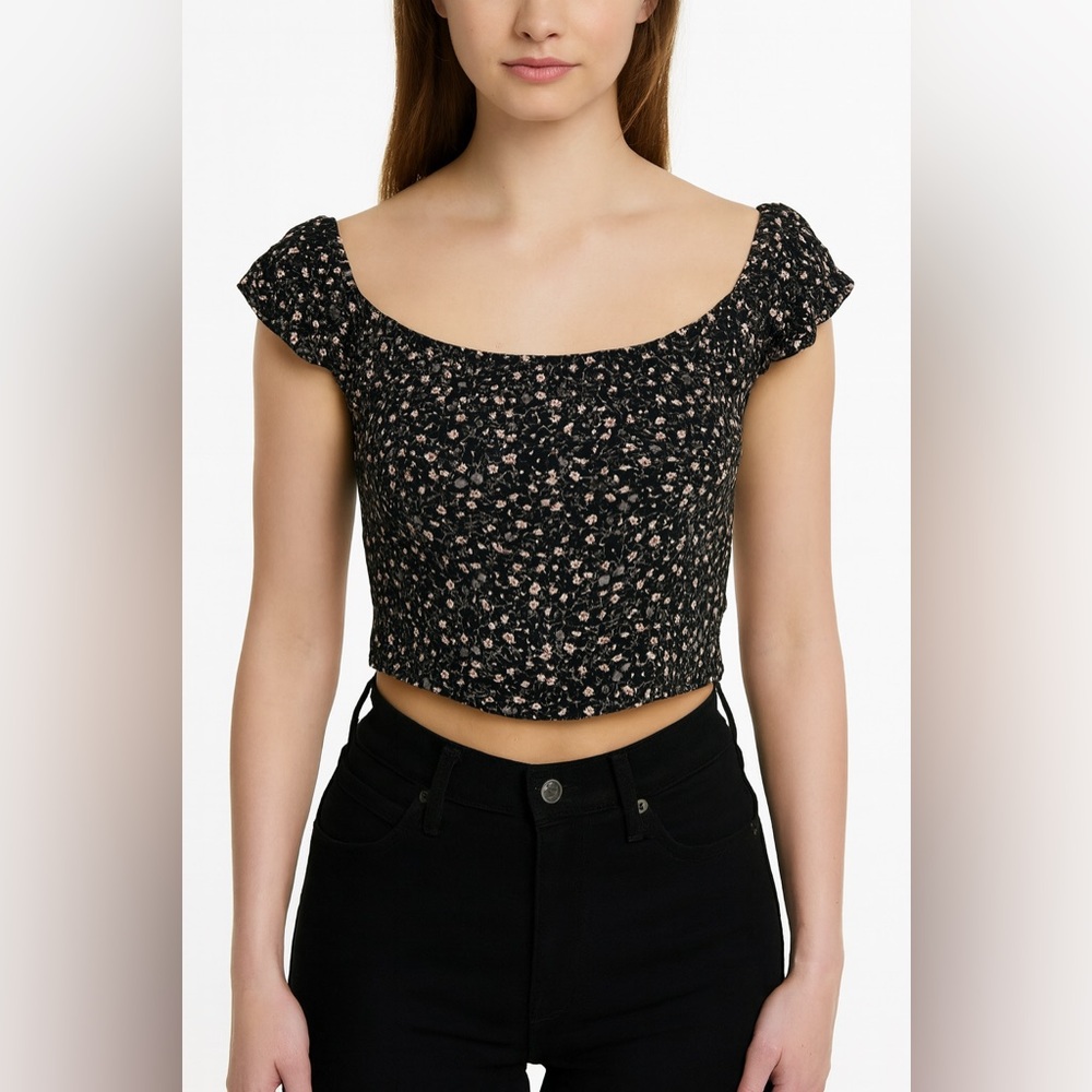 Garage Balloon Cap Sleeve Floral Mini Blouse Women’s M